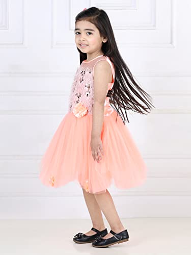 Image of Toy Balloon Kids Peach Knee Length Girls Dress