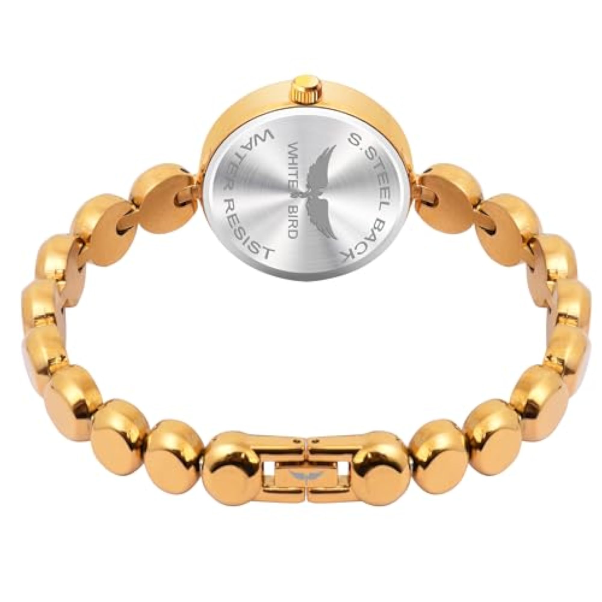 Women's Chic Quartz Brass Analog Multicolor Dial Gold Metal Strap Watch