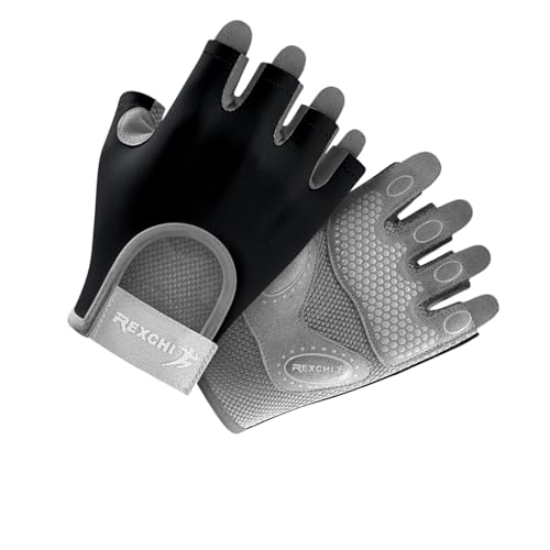 Ysyqkn Guanti Palestra Guanti Ciclismo Antiscivolo Traspiranti Dita Materiale Resistente Adatti a Uomo Donna Allenamento Sport Outdoor, Nero