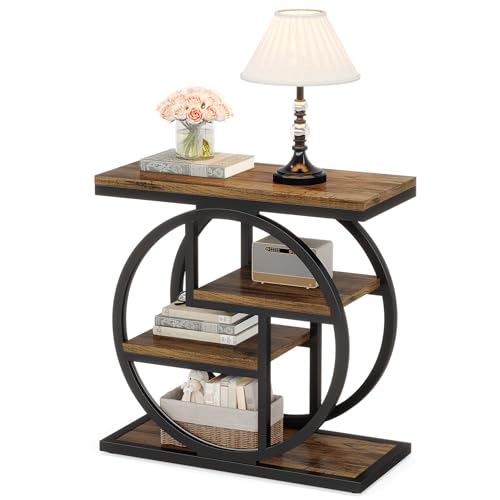 Tribesigns サイドテーブル ベッド横テーブル ソファテーブル ナートテーブル 木製 4段収納付き 幅65×奥行30×高さ66cm