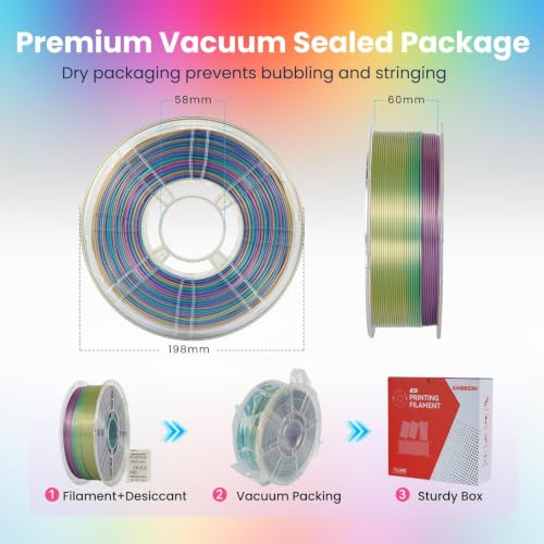 Image of Kingroon Rainbow Silk PLA 4KG PLA Filament Bundle 1.75MM 3D Printing Filament Color Changing Filament Dimensional Accuracy ±0.02mm,Fit Most 3D Printer