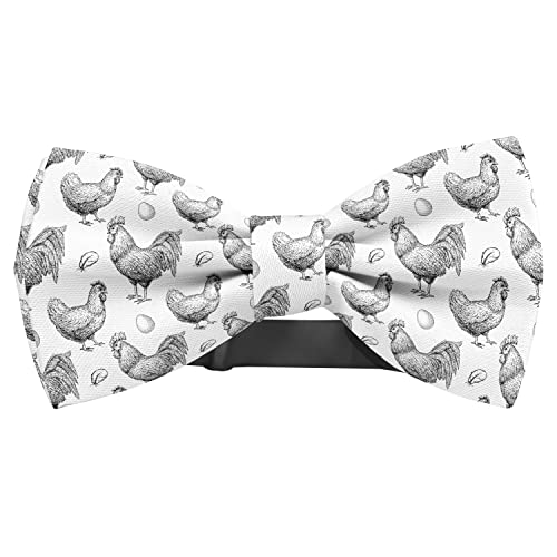 KAWAMOUSE Adjustable Pre-tied bow tie for toddler Boys (Chicken Breeding Pattern) Elegant Cute Bowties for Dogs Cats Pets