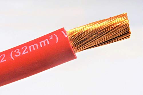 steel-charms 5' FT EXCELENE 2 AWG Gauge Welding & Battery Cable RED New Made in USA Copper