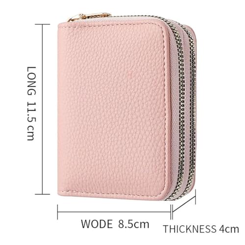 Women's Zip Wallet Fashion Short Credit Card Clip Large Capacity Change Wallet (pink,11.5 * 8.5 * 4CM)4