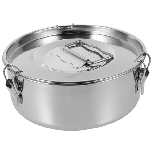 PRETYZOOM Molde para Flan de Acero Inoxidable con Tapa Multifunción para Cocina Molde Redondo Resistente y Rápido Calentamiento para Pasteles y Verduras al Vapor