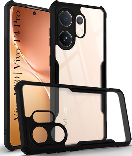 Image of Jkobi Back Cover Case for Vivo V60 | Vivo T4 Pro (Shockproof with Polycarbonate Clear Panel | Professional Black)