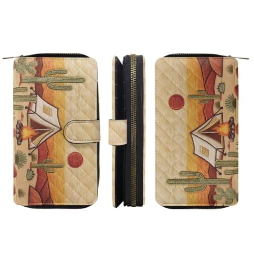 Image of COEQINE Ladies Wallets Pink Leopard Heart Black Printed Leather Phone Long Clutch Purses Check Coin Change Holder