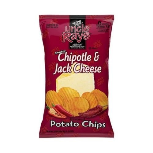 Uncle Rays Smokey Chipotle and Jack Cheese Flavored Potato Chips, 3 Ounce -- 12 per case.