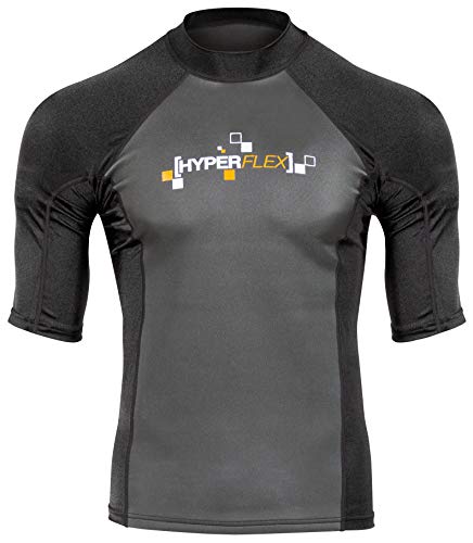 Hyperflex Wetsuits Men's Polyolefin 1.5mm 50/50 S/S Shirt, Black, Large - Surfing, Windsurfing & Wakeboarding