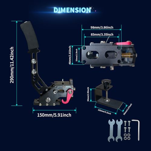 Image of HCXLELD Sim Racing Handbrake, G29 T300 Racing Wheel for PS4 /PS5, G920 TX Racing Wheel for XBOX Series X /S, All Racing Wheels for Windows, and included table clamp