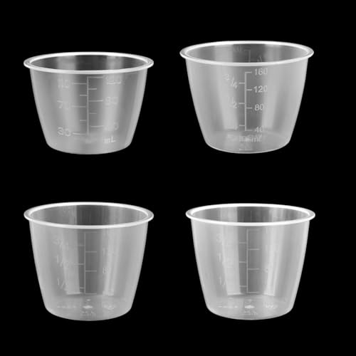 4stk Reis Messbecher, 120ml/160ml/180ml Transparente Reis Messbecher für Reiskocher für Reiskocher Tierfutter Trockene/Flüssige Zutaten Waschmittel
