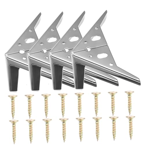 Pieds de meuble en acier robustes lot de 4 support argenté pour canapé