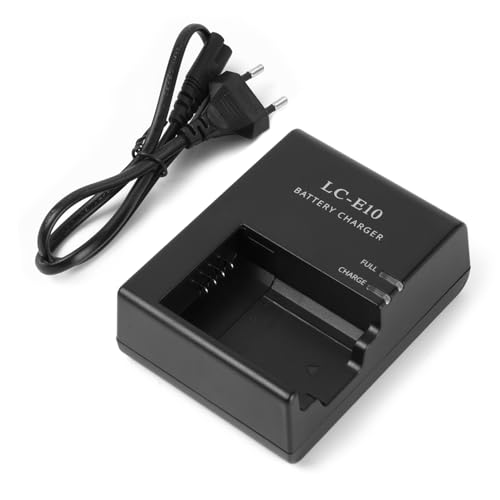 【Portabilità】 Il caricabatterie LC-E10C LC-E10 LC-E10Eè realizzato in materiale ABS leggero e resistente. Molto adatto per trasportare la fotocamera T6 per viaggi o attività indoor / outdoor.L'indicatore LED visualizza lo stato di carica: è giallo durante la ricarica e si spegne quando la ricarica è completa