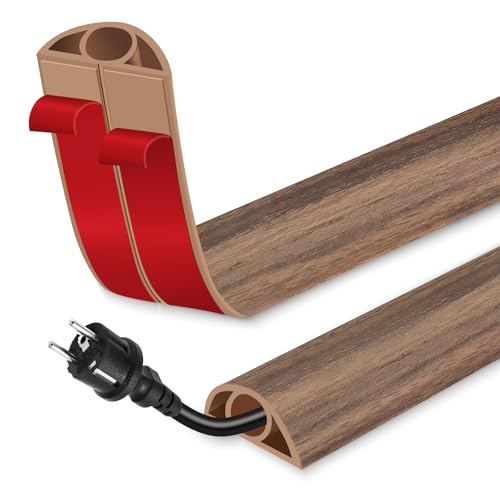 Floor Cord Cover for Wires on Floor Self Adhesive Cord Hider Floor Cable Management Wire Covers for Cords Protector Prevent Cable Trips Cord Cavity W 0.32