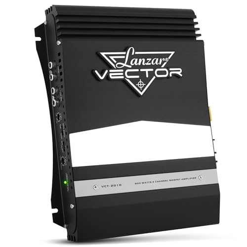Lanzar 2-Channel High Power MOSFET Amplifier - Slim 800 Watt Bridgeable Mono Stereo 2 Channel Car...