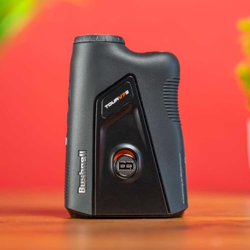 Image of Bushnell Golf Tour V7 Shift Laser Rangefinder Bundle - Slope Technology, Dual Color Display, Yardage Range Recall, 1300-Yard Range & 6X Magnification with PlayBetter Microfiber Towel & CR2 Battery