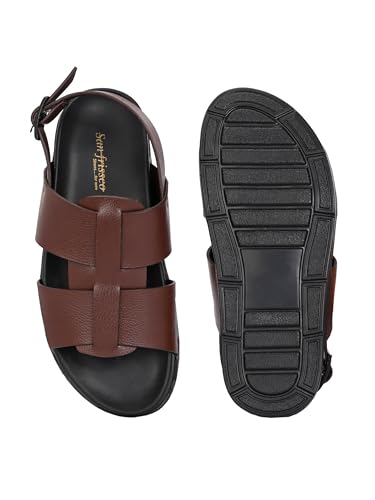 Image of San Frissco Men's Sandals with Open Toe Strap Slip On Chappal | Mens Sandals Perfect Fit for Summer and Rainy Season with Soft Footbed | Stylish Lightweight Trendy Floaters for Man