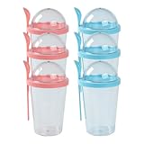 Photo Gallery perfk 6 pezzi, contenitore per yogurt e insalata con cucchiaio, contenitore portatile per snack, per insalata, barattolo per la preparazione dei pasti, Photo Gallery perfk 6 pezzi, contenitore per yogurt e insalata con cucchiaio, contenitore portatile per snack, per insalata, barattolo per la preparazione dei pasti,
