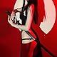 JasmyGirls Sexy Devil Cosplay Lingerie High Slit Babydoll Dress Halloween Anime Ninja Roleplay Outfit Goth High Waist Tank Dresses