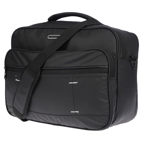 Christian Wippermann XXL Herren Umhängetasche Flugbegleiter Tasche Messenger Arbeitstasche 17 Zoll Laptoptasche Schwarz