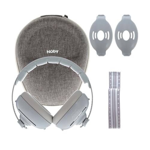 Image of Nuby Soft Sounds 2-in-1 Noise-Canceling Baby Earmuffs with Travel Case - Adjustable Noise Protection for Infants and Toddlers - Gray