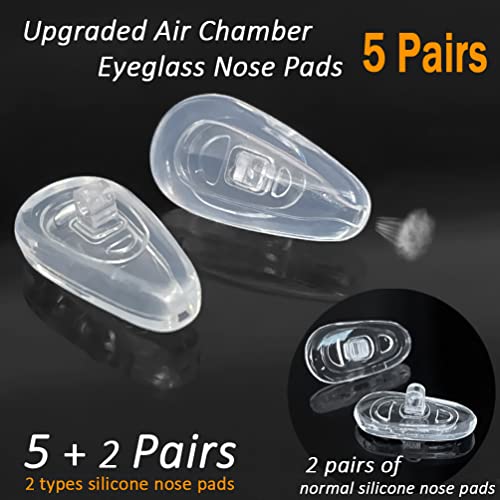 Ptslkhn D9-83J7H50H 5 Pairs Of Eyeglass Nose Pads, Upgraded 15X8Mm Soft Silicone Air Chamber Eyeglasses Nose Pads thumb #3