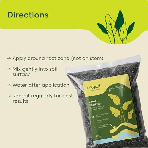 Image of Kyari Lemon Fertilizer for Lemon & Citrus Plants 1kg | Plant Food for Healthy Growth, Greener Leaves & Better Fruiting | Nutrient-Rich Fertilizer for Home Garden Plants
