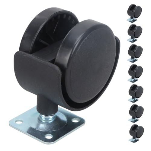 jojofuny 8 piezas Ruedas para Silla de Oficina con Freno Ruedas Giratorias Silenciosas de Nylon Repuesto para Muebles con Superficie que No Compatibles con Bases Estándar