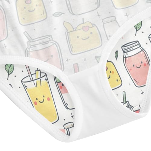 ZZKKO Cute Various Drinks Girls Underwear Toddler Panties for Girls Comfort Brief Size 2-8T4