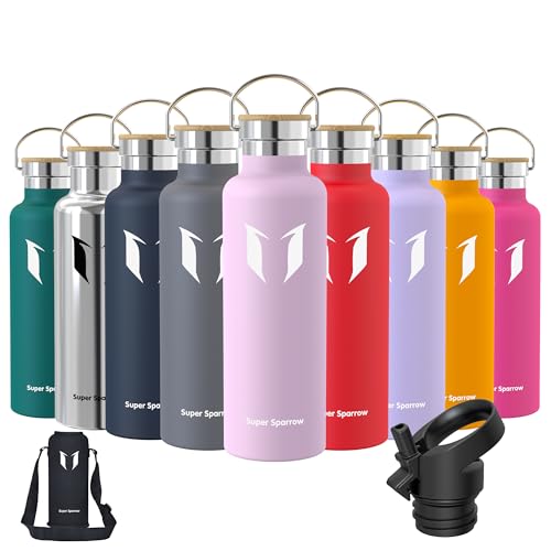 Super Sparrow Doppia Parete in Acciaio Inox Coibentato Bottiglia di Acqua -750ml - Isolante Della...