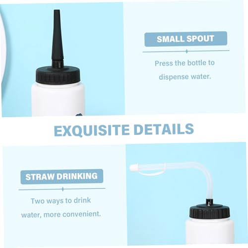 Botella de agua de hockey con pajita larga exprimir bidón deportivo 1l fútbol bicicleta 3