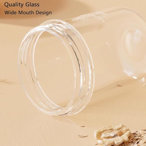 Image of Zephorus 2 PCS Overnight Oats Glass Jar with Lid and Spoon | Portable Mason Oatmeal Container Breakfast Cup Kitchen Storage Fruit, Milk, Salad, Nuts, Yogurt (Multicolor)