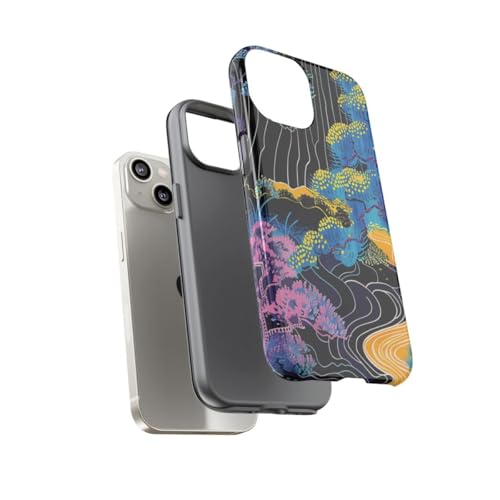 Coque iPhone 14 rigide bleue motif abstrait pour éviter les rayures - 3