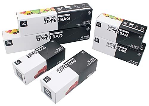 Image of 24/7 Bags | Slider Storage Bags, Variety Pack, 4 Sizes, 145 Count, BPA-Free, Expandable Bottom, Leak Proof