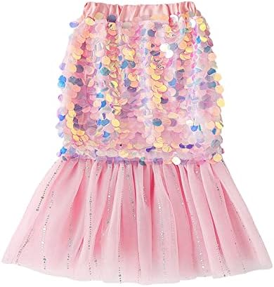 Toddler Baby Girls Mermaid Tail Tutu Sequins Dress Birthday Tulle Skirt Casual Beach Sundress Party Clothes (Pink#2, 1-2T)