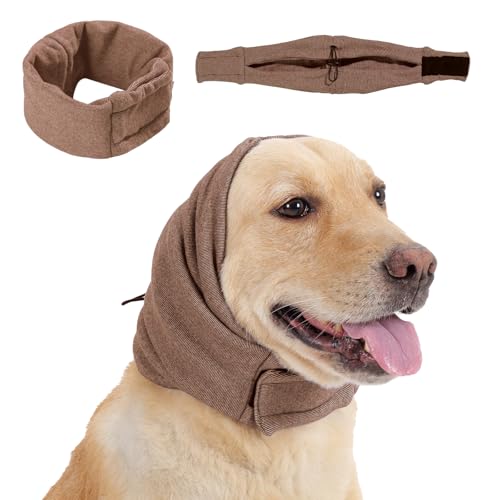 LEOTRAG Dog Calming Hoodie, No Shake Ear Wraps for Dogs, Adjustable Dog Ear Muffs for Noise Protection, Ear Wrap Head Cover for Head Warp Anxiety Relief, Hematoma, Grooming and Force Drying