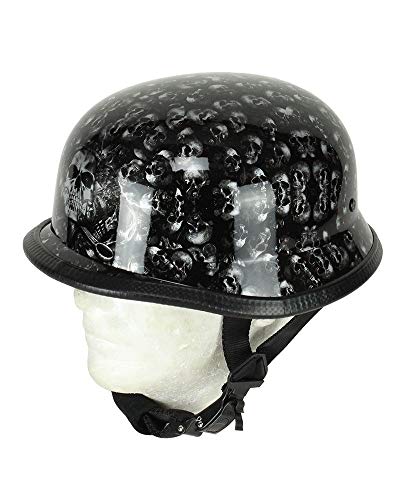 Brain Buckets German Novelty Skull Cap (S, Black Skulls)