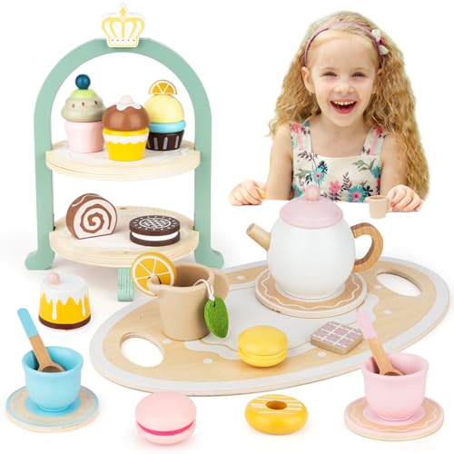 Montessori Spielzeug ab 3 4 5 6 Jahre, Geschenk für Kinder Mädchen, Tee...