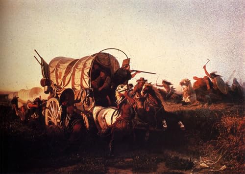 Poster l'attaque du train d'émigrants Charles Ferdinand Wimar Graffiti Art Mural