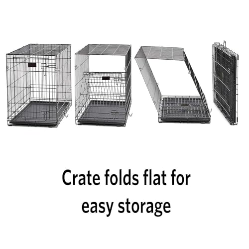 Image of Berlin's Large Dog Cage, Foldable Portable Crate, Double Door with Latches, Removable Tray,(24x17x18inch) (Black, 24 Inch)
