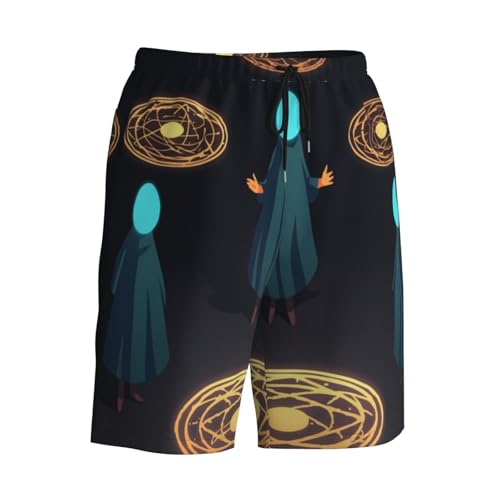 Three Humans with Halos on Their Heads Men Beach Pants – Swim Trunks for Men,Quick-Dry and Comfortable, Suitable for Beach, Surf, and Everyday Wear Black4