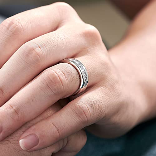 Sweetjew Men's Wedding Rings 925 Sterling Silver Ring 1Ct 10 Large Princess Cut White Aaa Cubic Zirconia Size 10 #TOP4