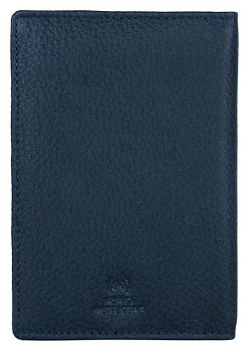 Image of WildHorn Customizable Leather Passport Cover /Case for Gifting | Engrave with Your Name, Company Name or Initials (Navy)