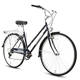 Elecony Freeland 27.5 Inch Unisex Cruiser Bike, Retro Step-Through High-Carbon Steel Frame, V-Brake,...