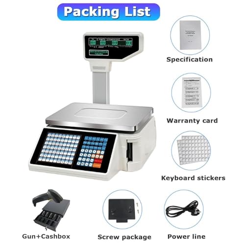 Báscula Digital Comercial con Impresora Térmica Doble Display miniatura 4