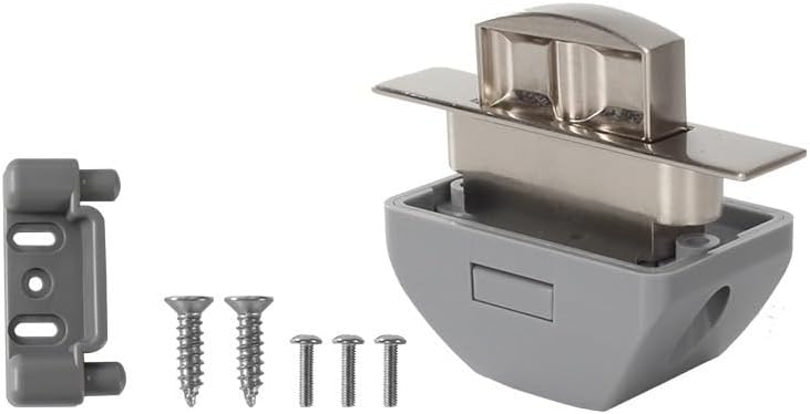 10 Pcs RV Push Button Latches Locks RV Cabinet Door Push Lock Cabinet Drawer Catch Keyless Push Lock for Camper Caravan(Brushed Nickel)