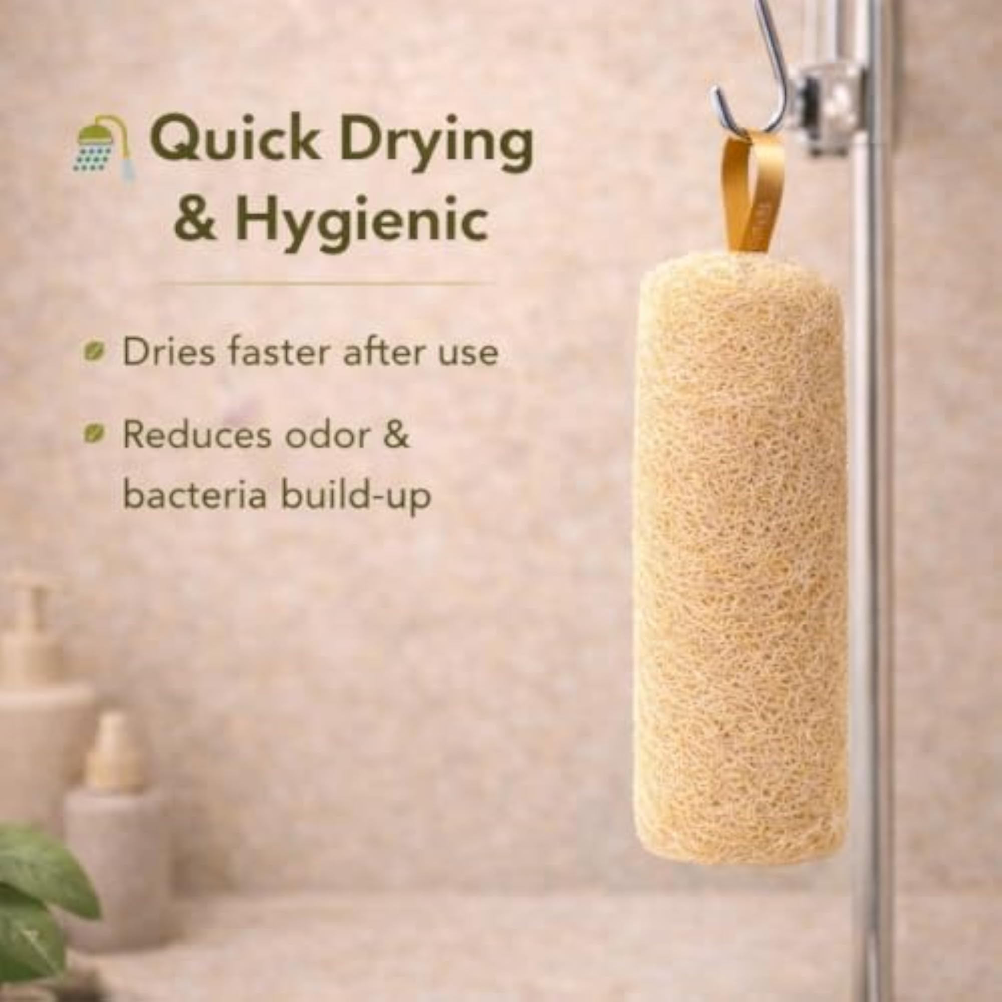 Natural Loofah Scrubber for Bathing, Organic Exfoliating Gift