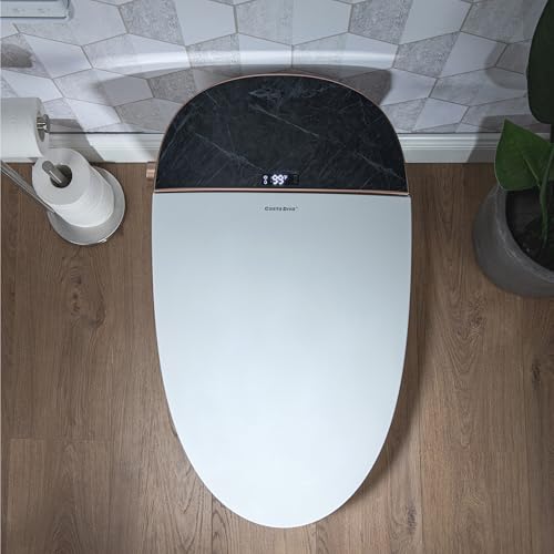 Casta Diva Smart Toilet with Built-in Tank for Low Water Pressure, Hands-Free Auto Open/Close, Foot Kick Flush, Auto Flushing, Blackout Flush, 1.06GPF Heated Toilet with Temp Display(CD-Y010Pro)