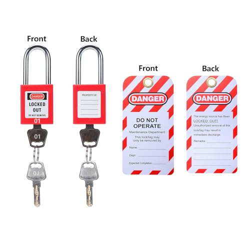 Allucky Lockout Tagout Locks, 20pcs Safety Locks Keyed Differently(Come with 1pcs Master Key) & 20pcs Lockout Tagout Tags, Lock Out Tag Out Padlocks Set, 2 Keys Per Lock(No.1-20) by Allucky - Image 7