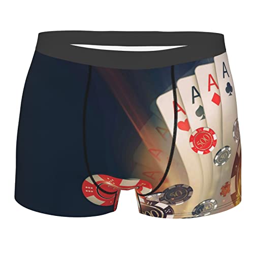Casino Poker Chips Mens Underwear Boxer Briefs Him Moisture Wicking Boxer Briefs